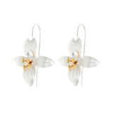 Silver and Yellow-Gold Large Daphne Flower Earrings