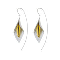 Silver and Yellow-Gold Peace Lily Flower Earrings