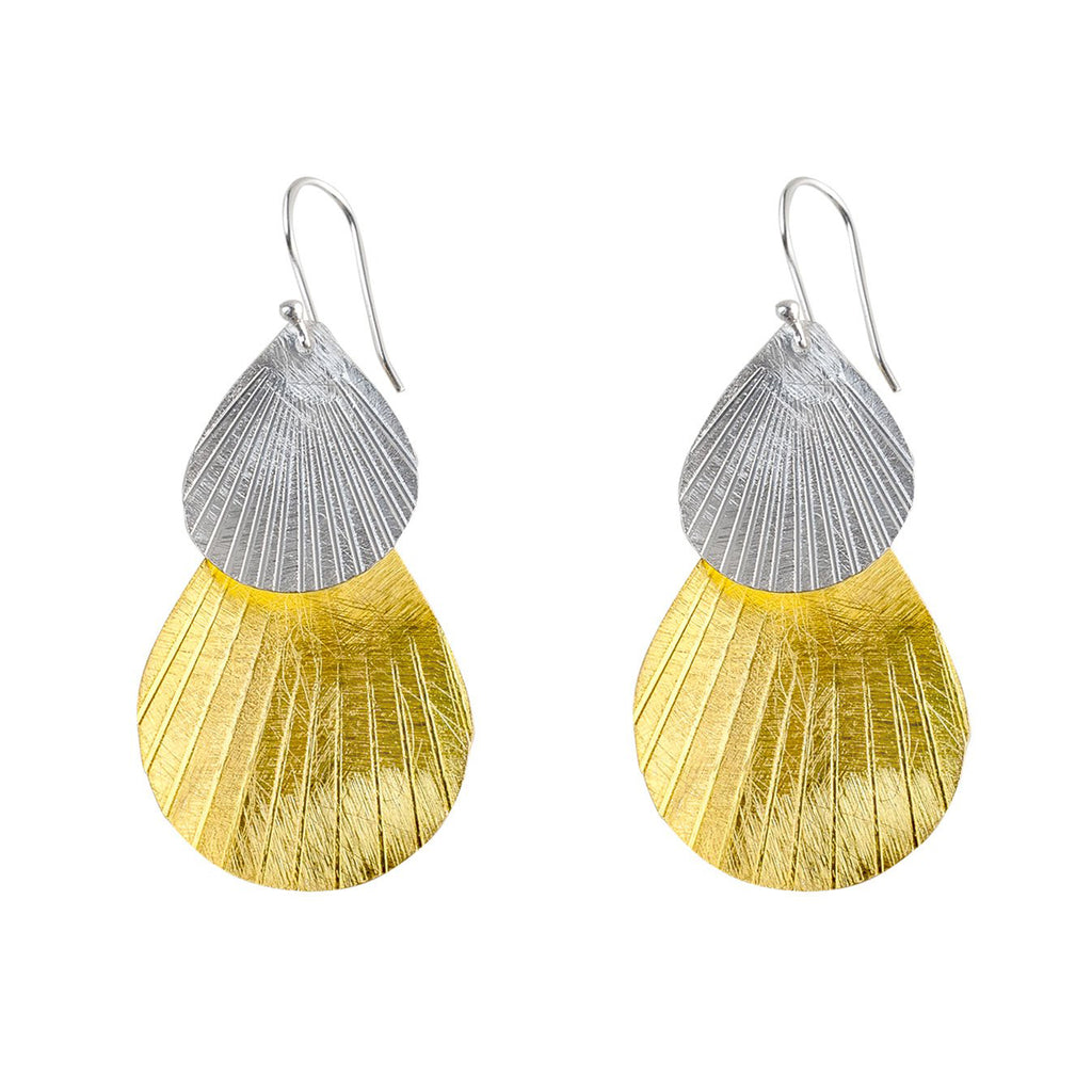 Silver and Yellow-Gold Shells Earrings