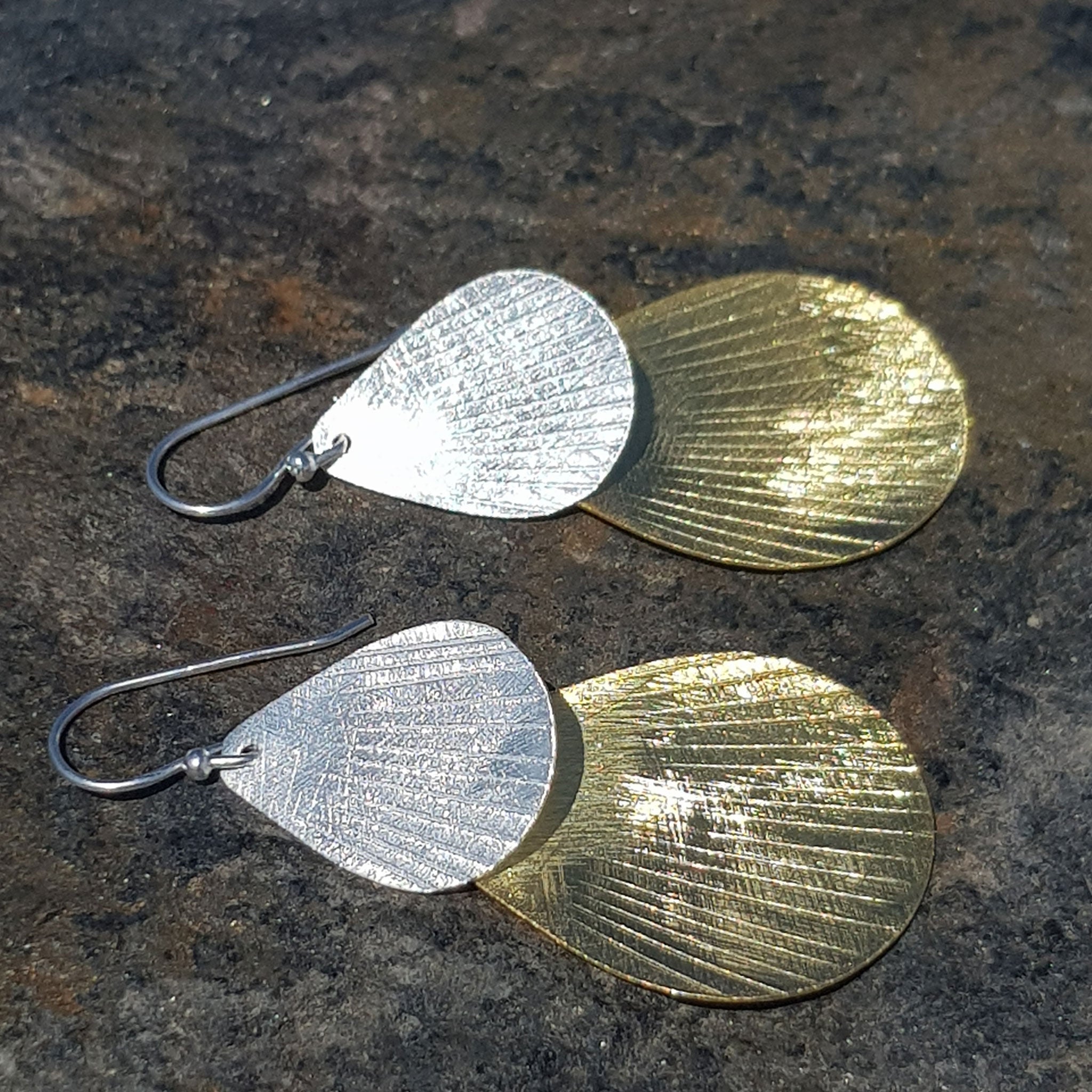 Silver and Yellow-Gold Shells Earrings