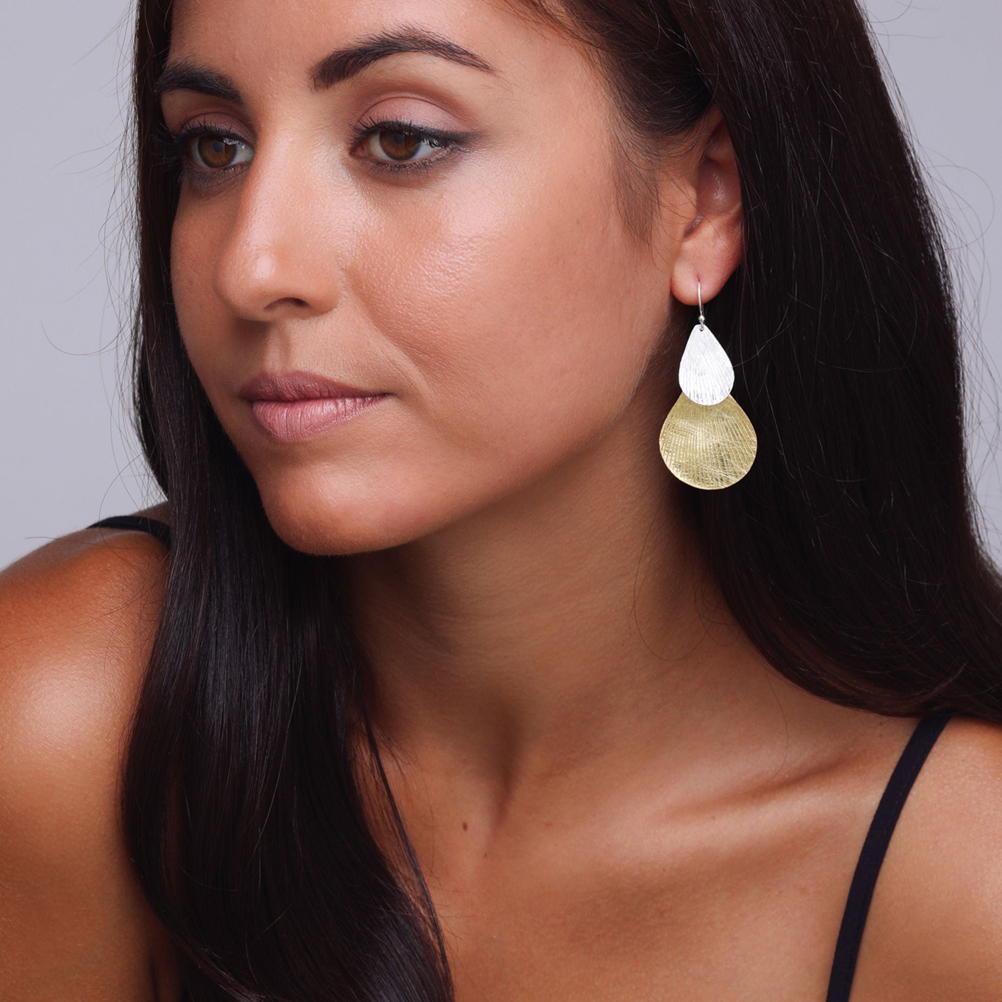 Silver and Yellow-Gold Shells Earrings