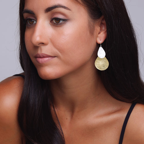 Silver and Yellow-Gold Shells Earrings