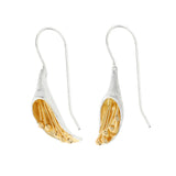 Silver and Yellow-Gold Small Honeysuckle Earrings