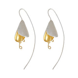 Silver and Yellow-Gold Snowdrop Flower Earrings