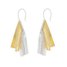 Load image into Gallery viewer, Silver and Yellow-Gold Two Leaves Earrings