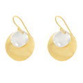 Silver and Yellow-Gold Two Plain Circles Earrings
