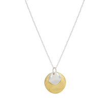 Load image into Gallery viewer, Silver and Yellow-Gold Two Plain Circles Pendant