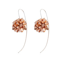 Load image into Gallery viewer, Silver and Rose-Gold Dahlia Flower Earrings