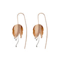 Silver and Rose-Gold Fuchsia Flower Earrings