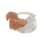 Silver and Rose-Gold Leaves Ring