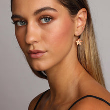 Load image into Gallery viewer, Silver and Rose-Gold Lily Flower Earrings