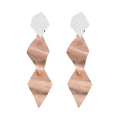 Silver and Rose-Gold Long Cubic Art Style Earrings