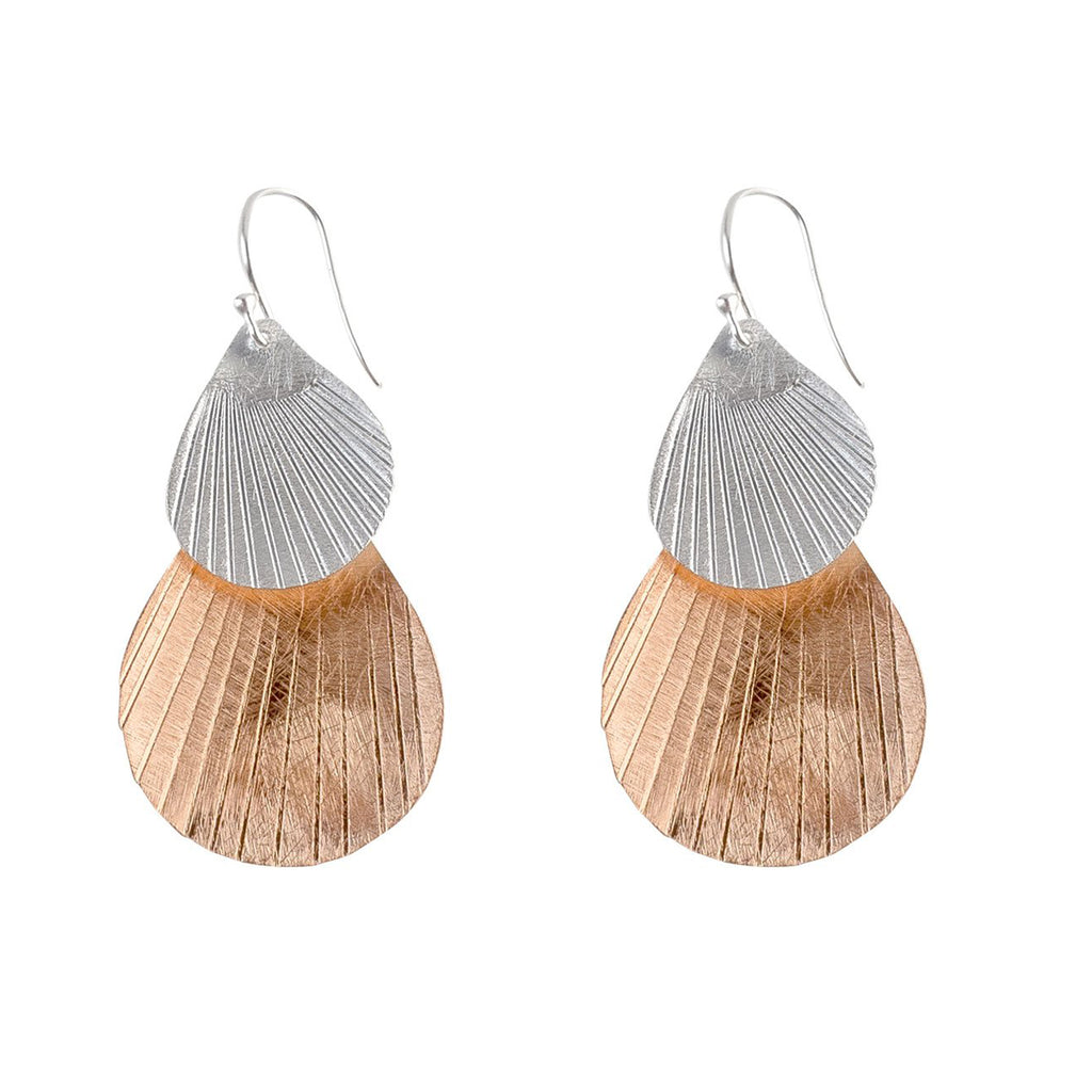 Silver and Rose-Gold Shells Earrings