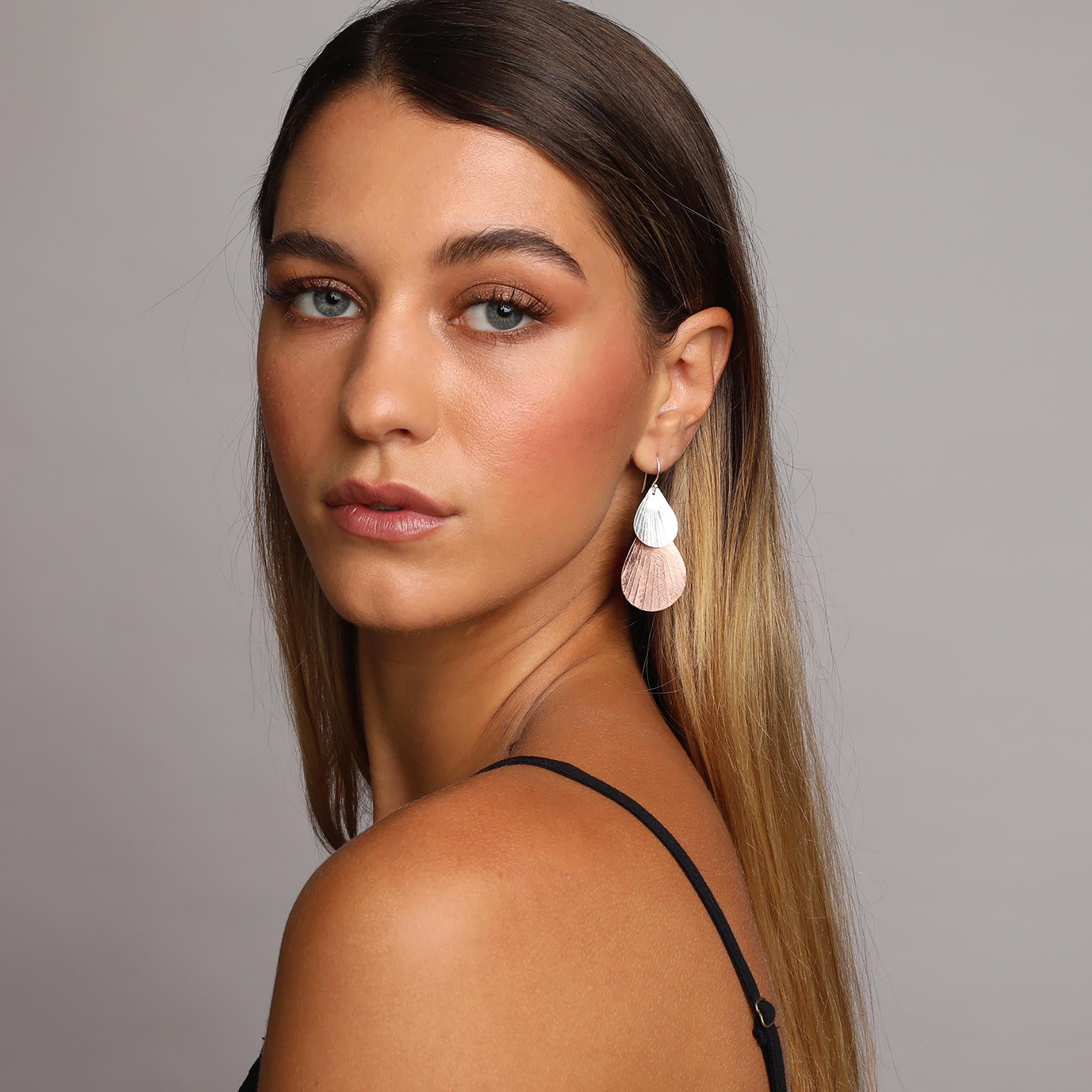 Silver and Rose-Gold Shells Earrings