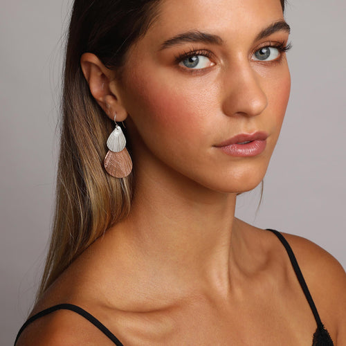 Silver and Rose-Gold Shells Earrings