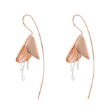 Silver and Rose-Gold Snowdrop Flower Earrings