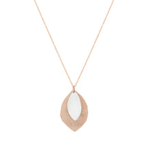Load image into Gallery viewer, Silver and Rose-Gold Two Leaves Pendant
