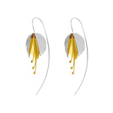 Silver and Yellow-Gold Large Fuchsia Flower Earrings