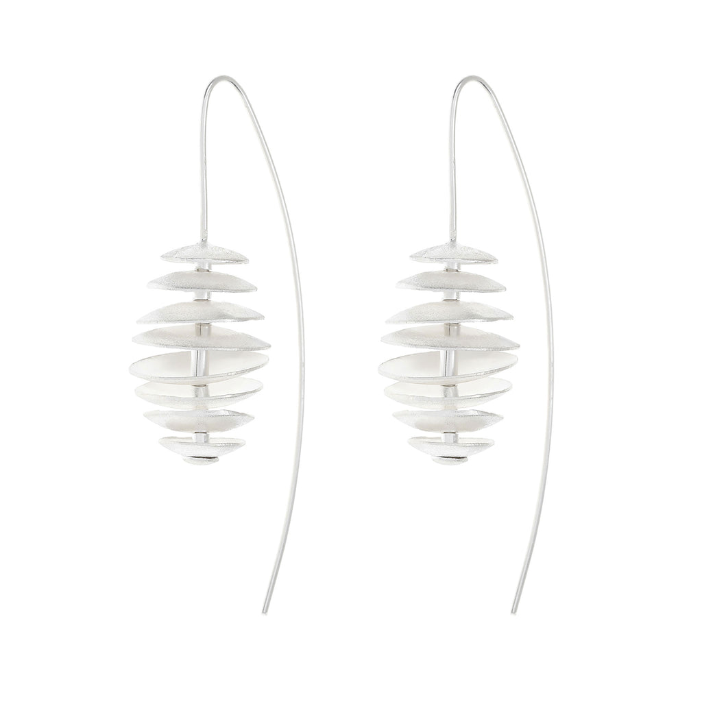 Silver Bee Hive Earrings