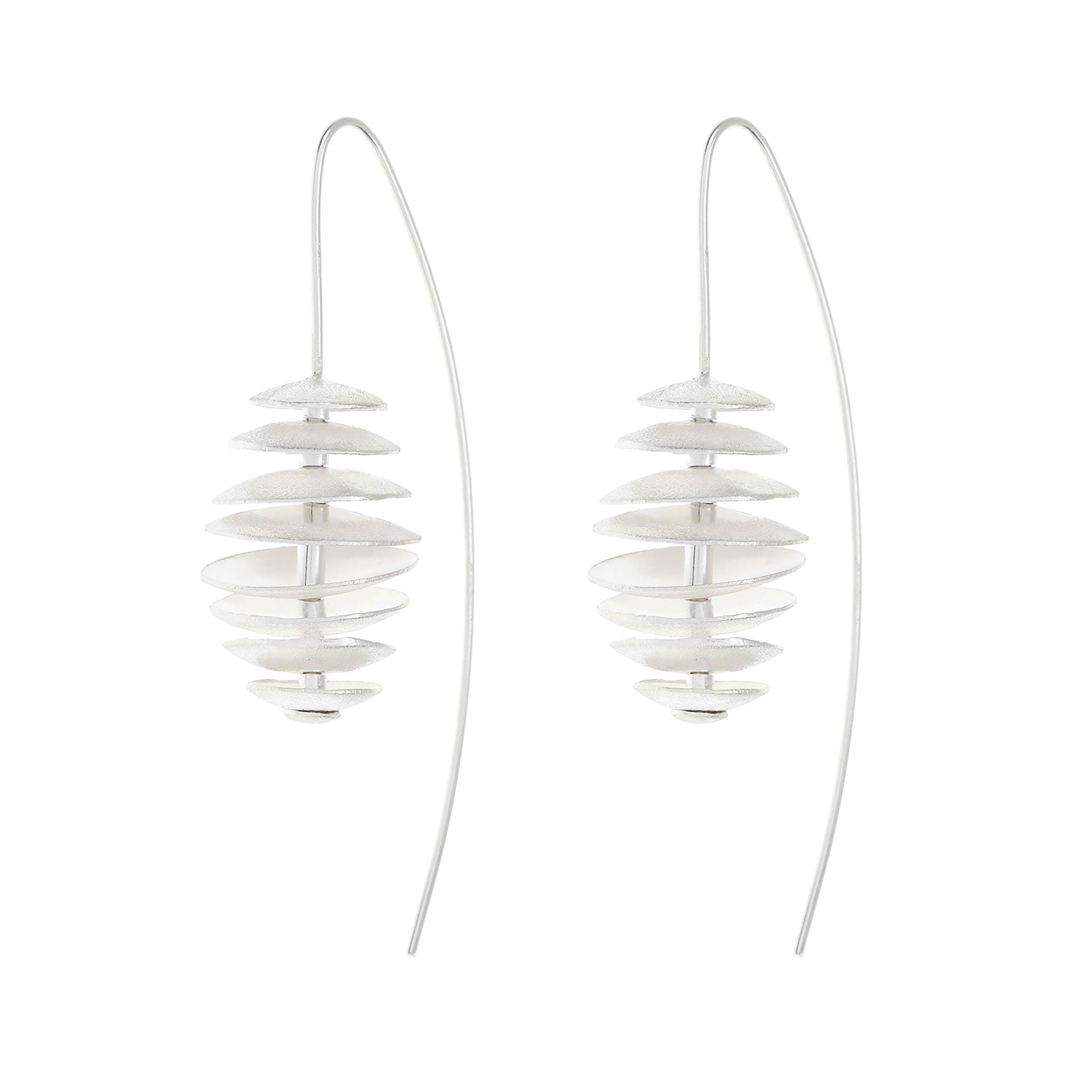 Silver Bee Hive Earrings
