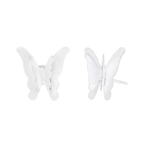 Silver Butterfly Stud Earrings