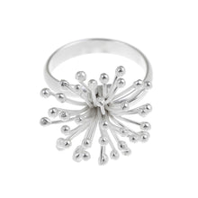 Load image into Gallery viewer, Silver Clover Flower Adjustable Ring