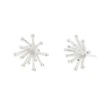 Load image into Gallery viewer, Silver Clover Flower Stud Earrings