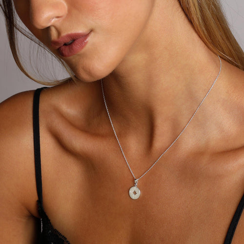 Silver Compass Pendant