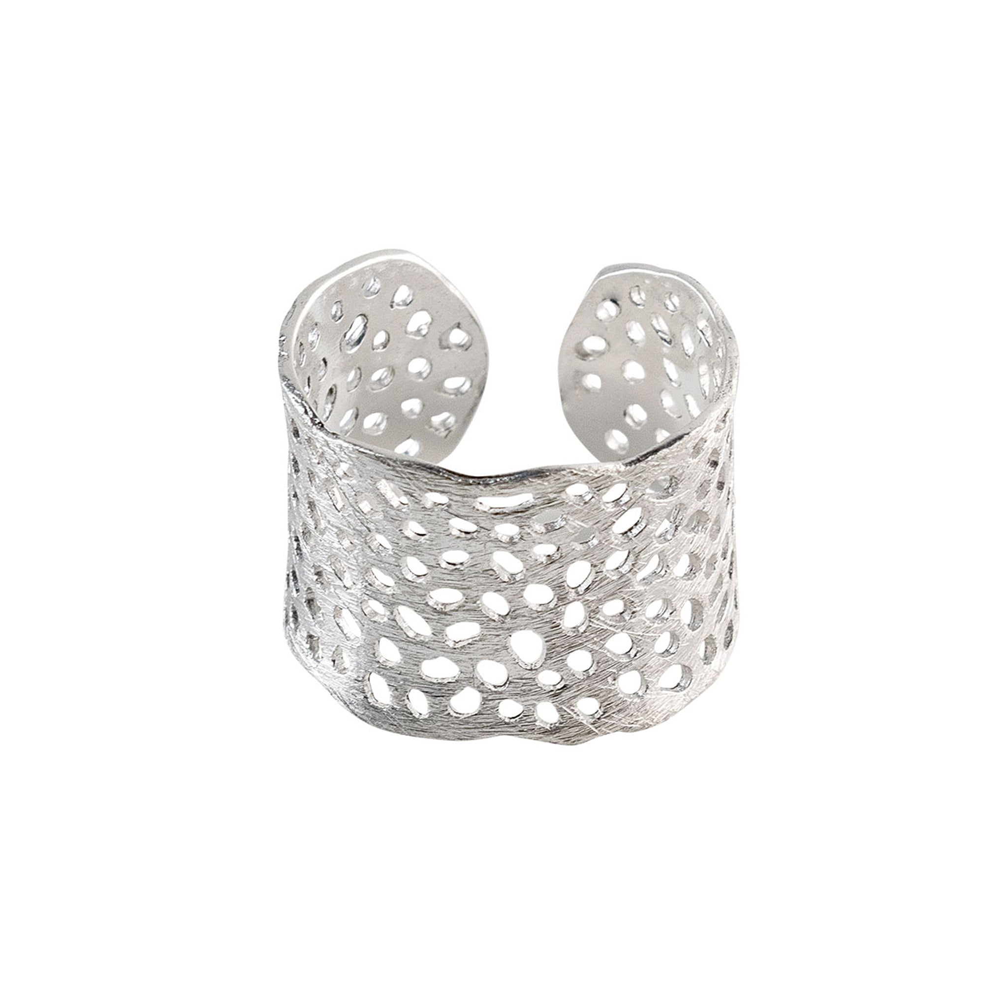 Silver Coral Open Ring