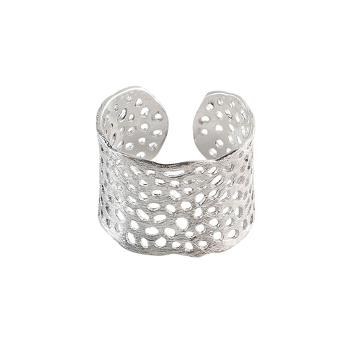 Silver Coral Open Ring
