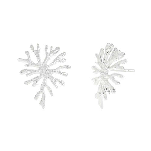 Silver Coral Stud Earrings