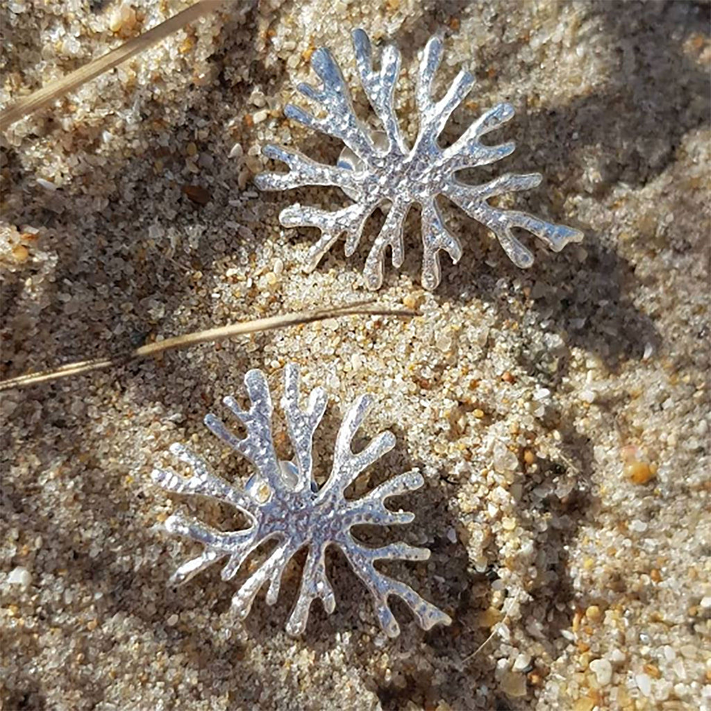 Silver Coral Stud Earrings
