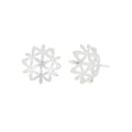 Silver Curved Flowers Stud Earrings