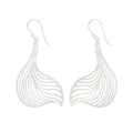 Silver Curved Skeleton Leaf Earrings