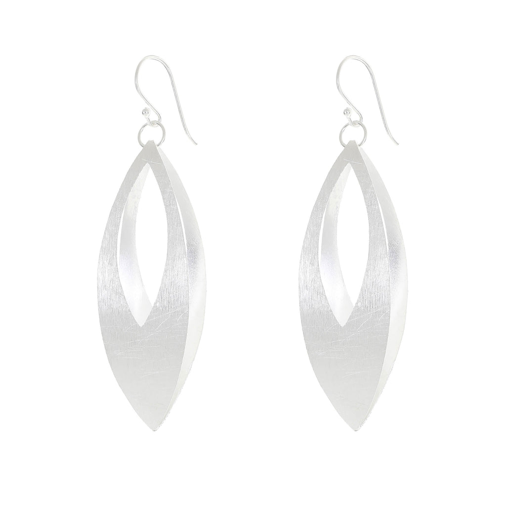 Silver Dangling Diamond Shaped Earrings