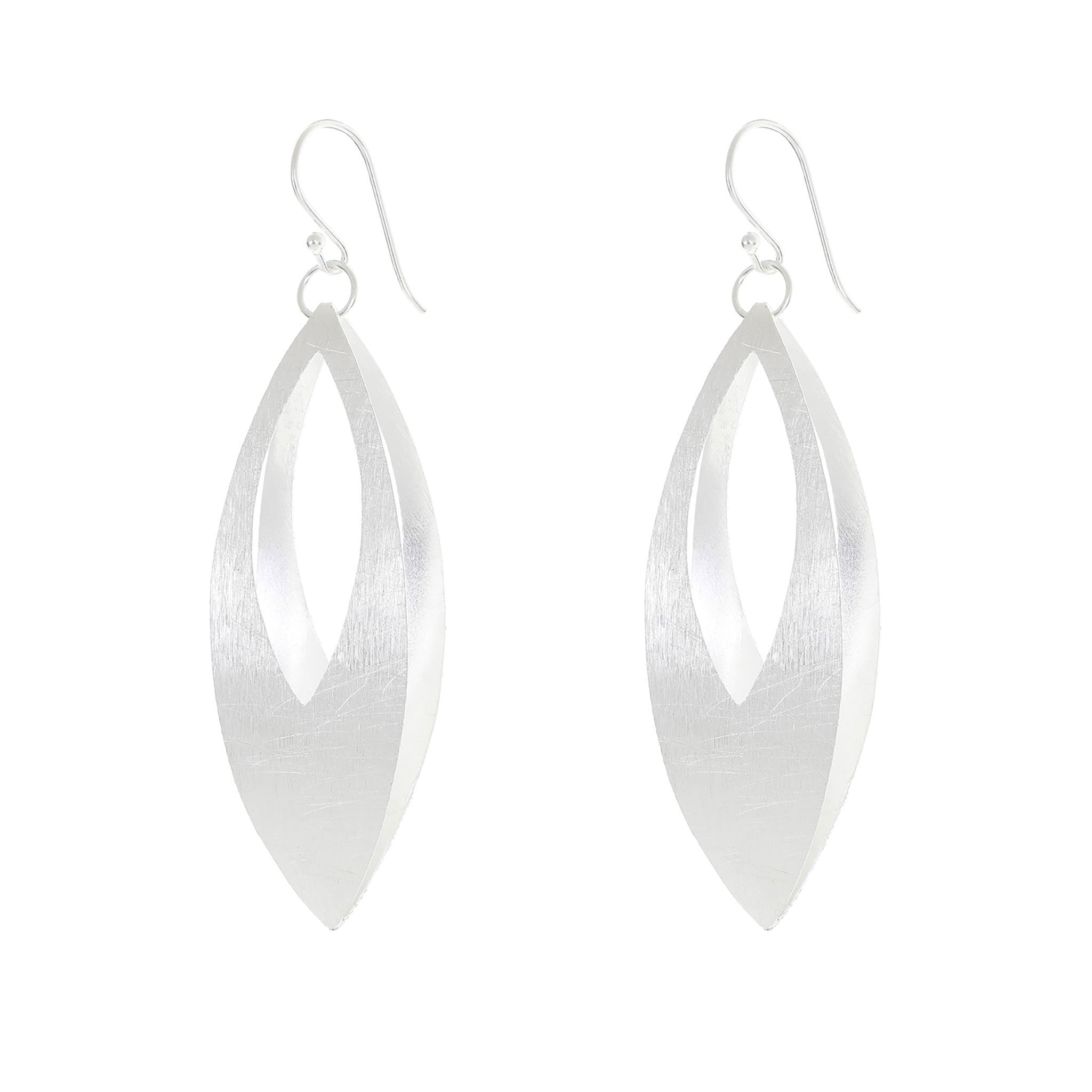 Silver Dangling Diamond Shaped Earrings