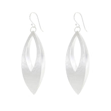 Load image into Gallery viewer, Silver Dangling Diamond Shaped Earrings