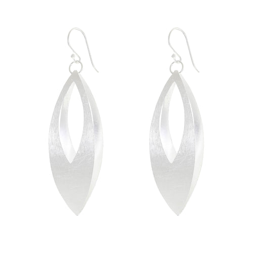Silver Dangling Diamond Shaped Earrings