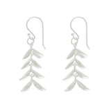 Silver Dangling Leaves Earrings