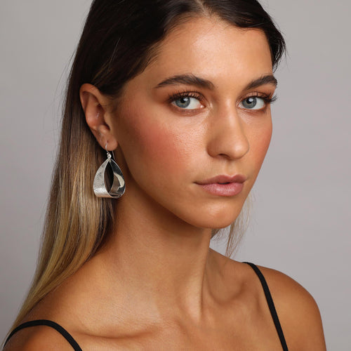 Silver Dangling Loop Earrings