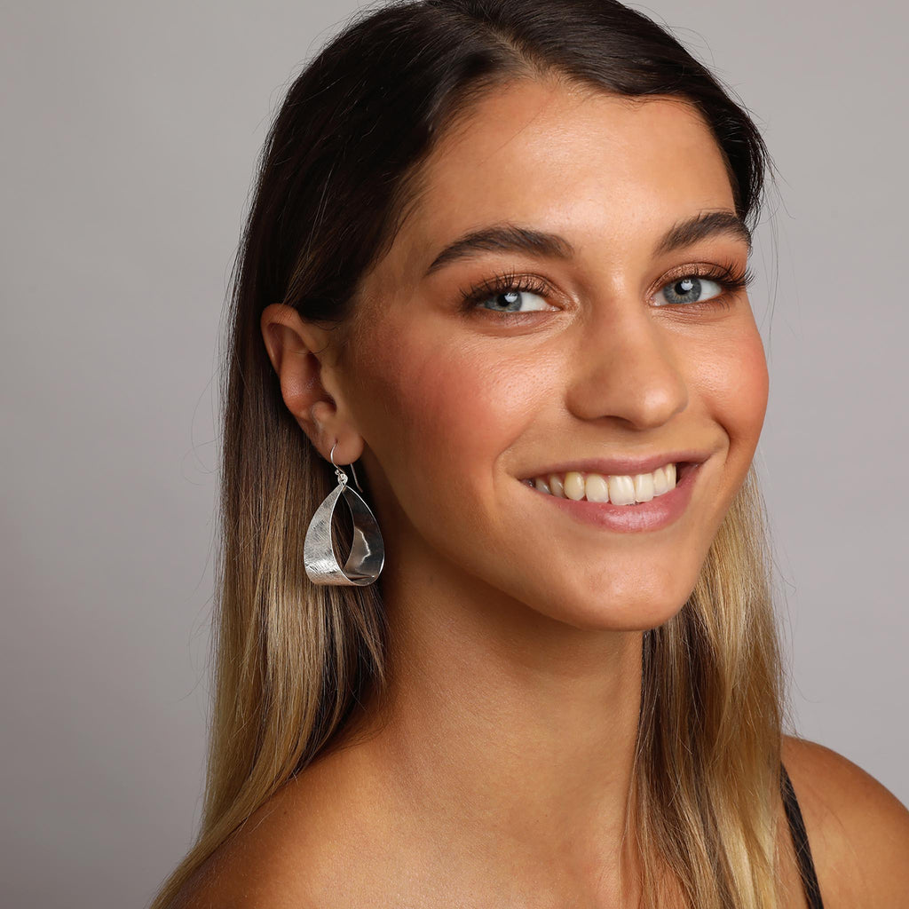 Silver Dangling Loop Earrings