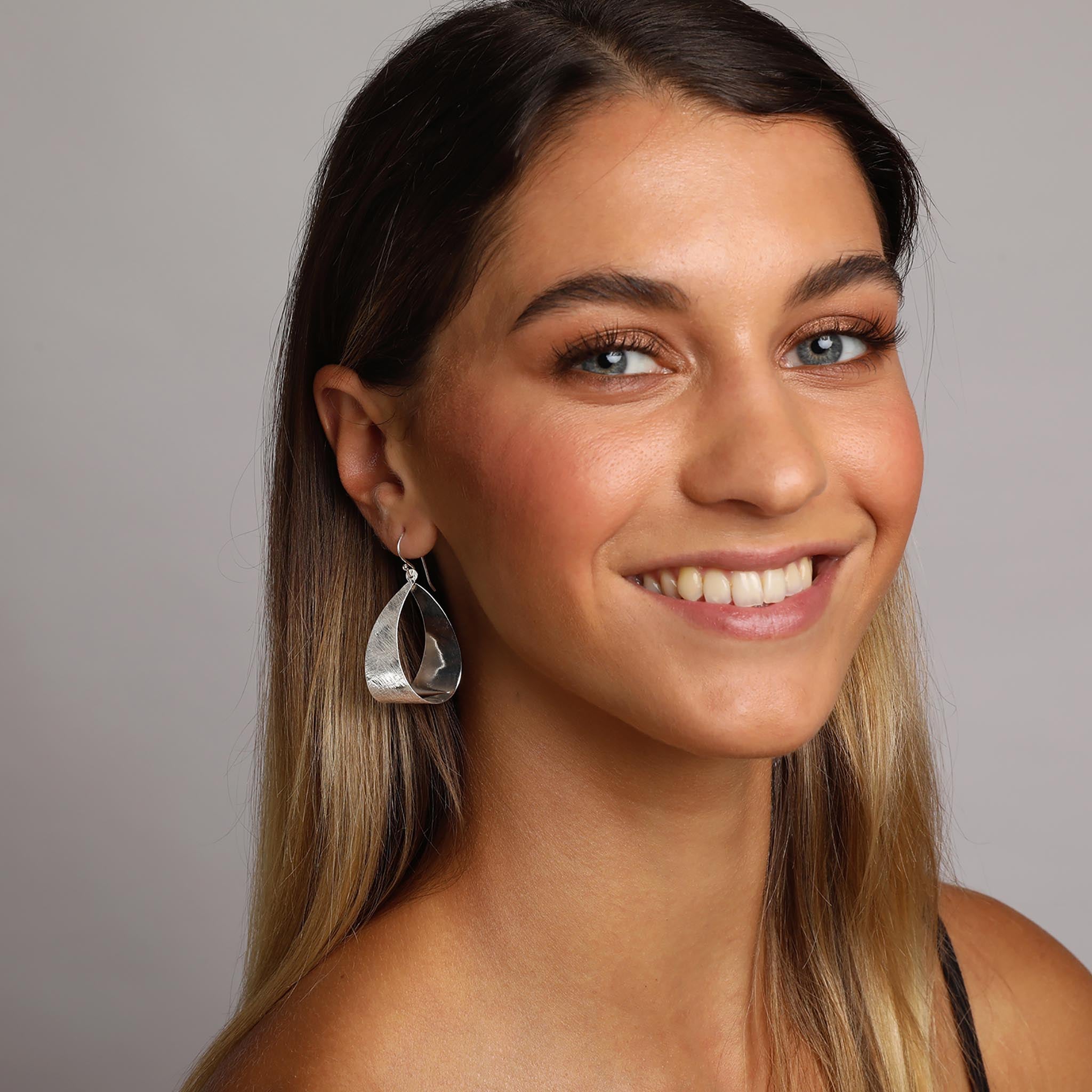 Silver Dangling Loop Earrings