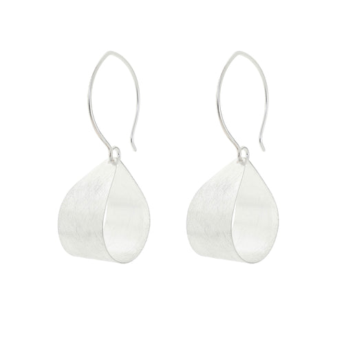 Silver Dangling Tear Drop Loop Earrings