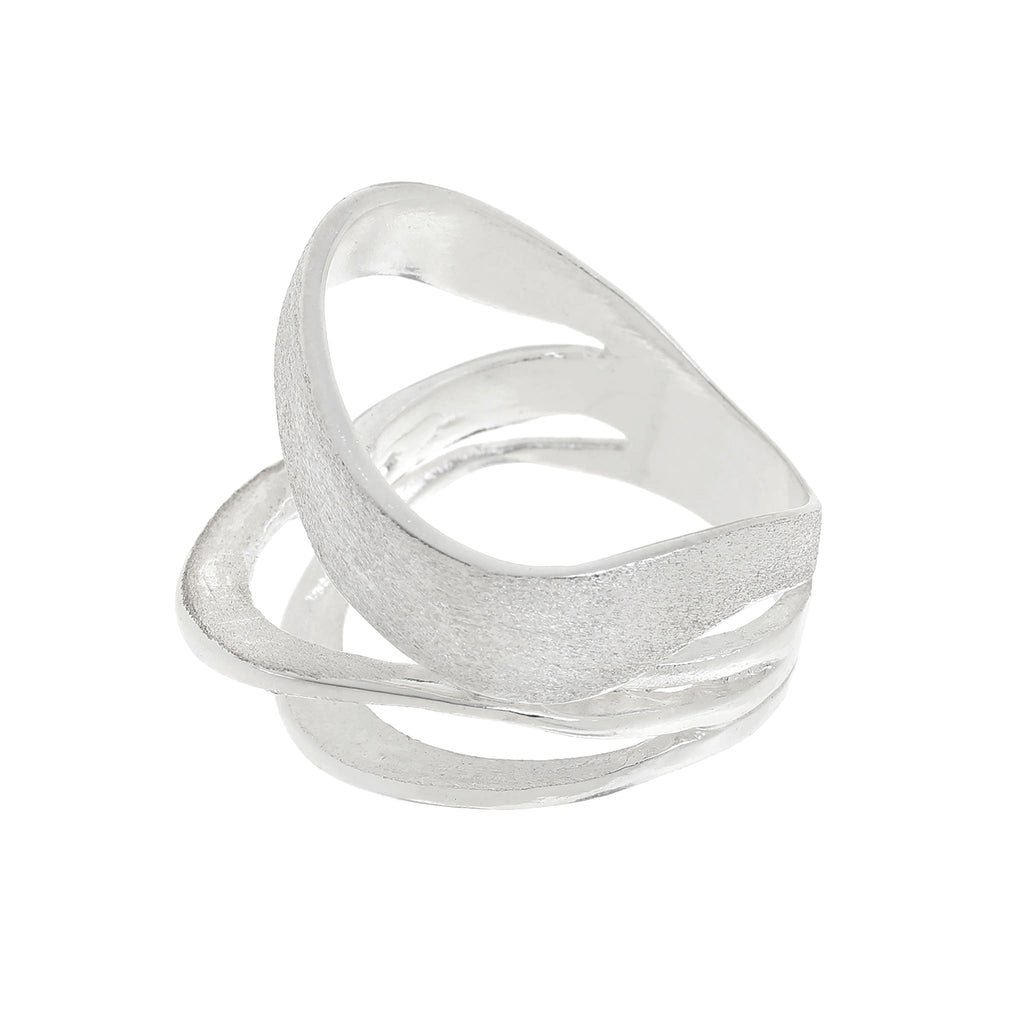 Silver Design Multi Rows Band Ring
