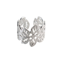 Load image into Gallery viewer, Silver Detailed Leaf Pattern Open Ring