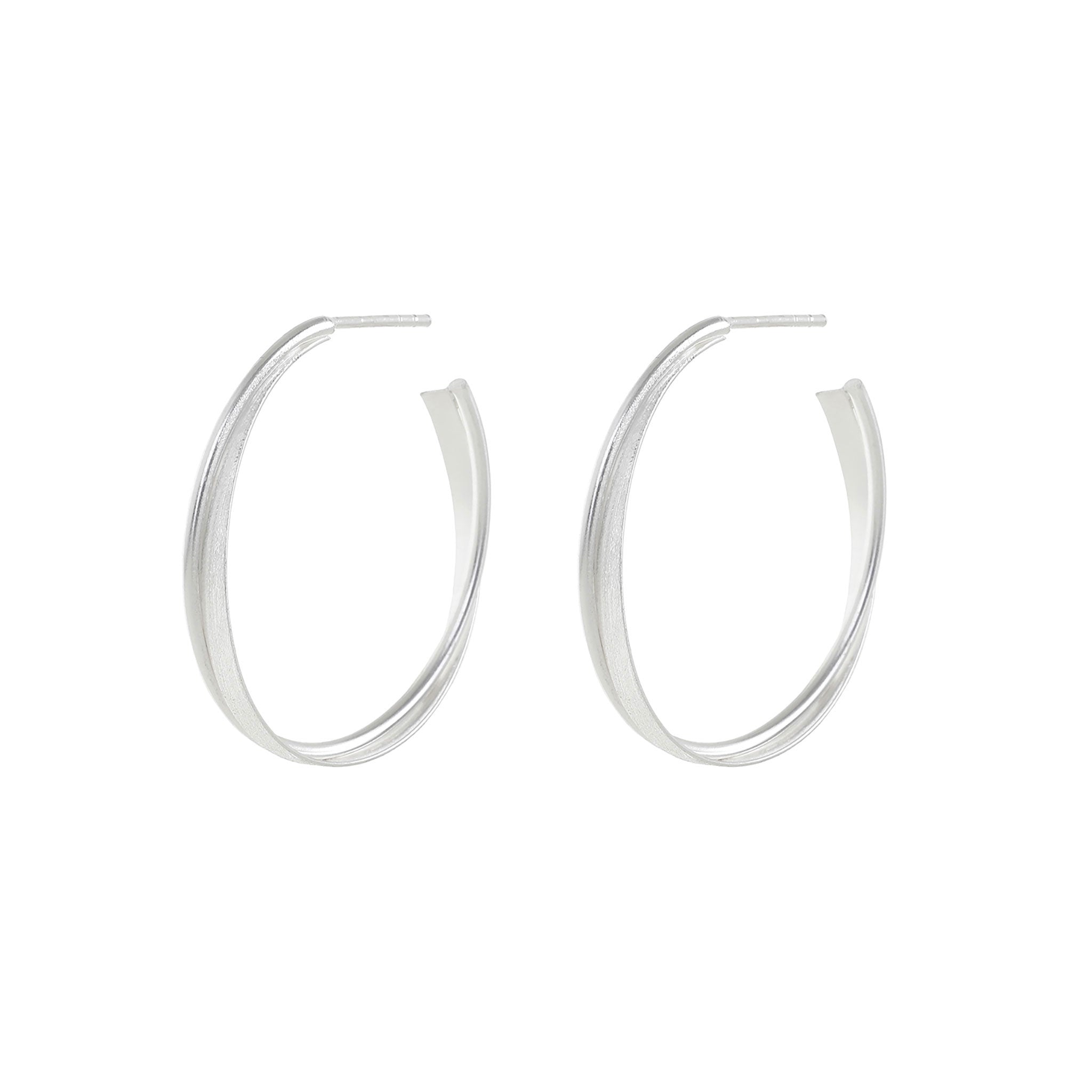Silver Double Hoop Earrings