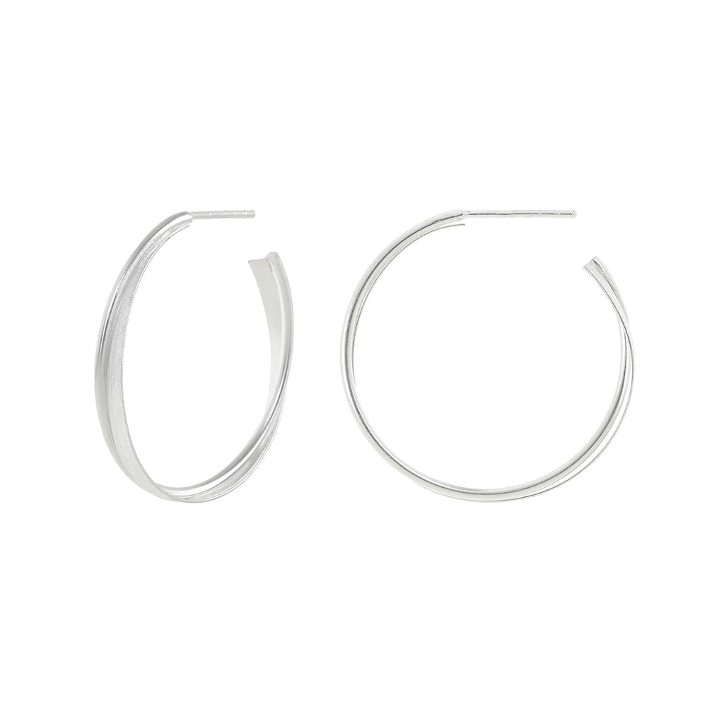 Silver Double Hoop Earrings