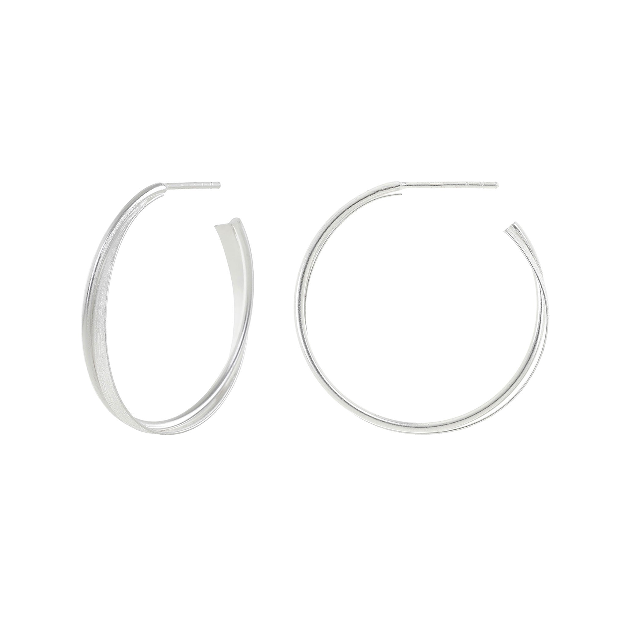 Silver Double Hoop Earrings