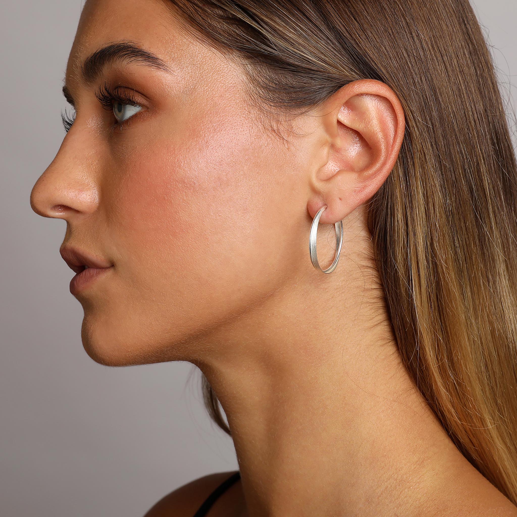 Silver Double Hoop Earrings