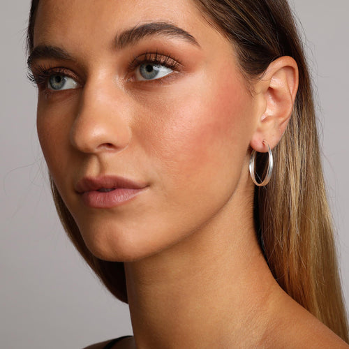 Silver Double Hoop Earrings